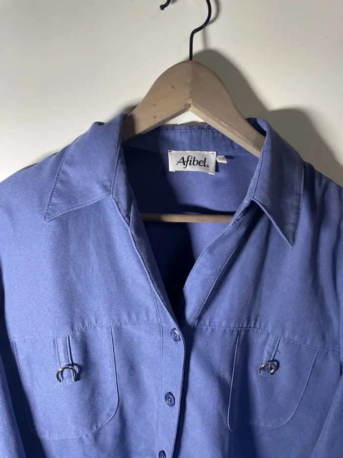 Veste chemise bleu femme taille 44 / afibel - photo numéro 5