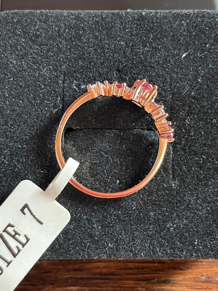 Bague doré et rose en argent taille 07 - photo numéro 4