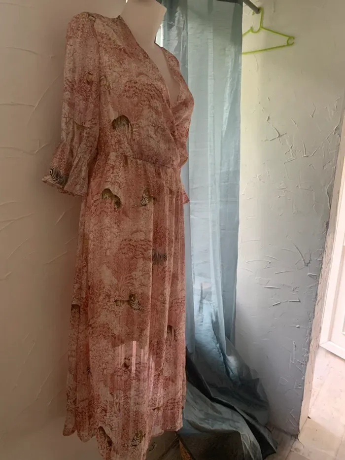 Robe longue It hippie taille L doublée manches 3/4 - photo numéro 3