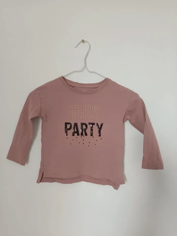 Top haut t-shirt manches longues fille rose Kiabi taille 3 ans