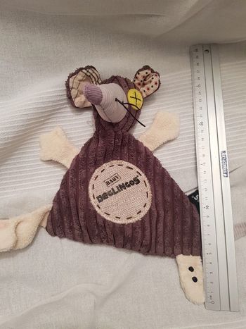 Doudou plat marron rat/souris deglingos