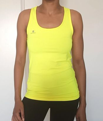 Débardeur sport jaune Domyos T40