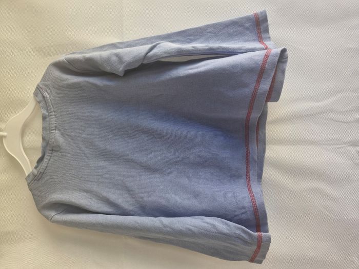 Pyjama 2 pièces mixte 4 ans Tissaia Bleu marine bleu clair Ours avec bonnet flocons de neige - photo numéro 4