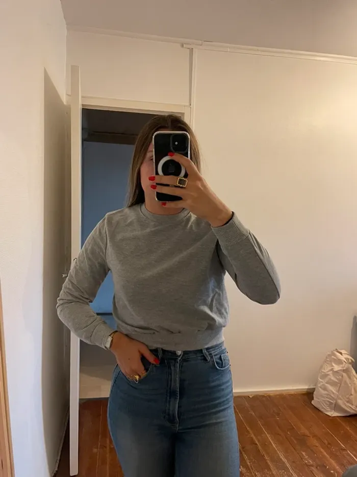Pull court gris
