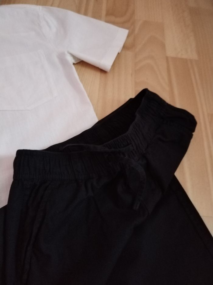 Ensemble en lin noir et blanc 134cm neuf - photo numéro 4