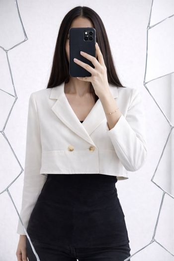 Blazer Zara Blanc Avec Ceinture 