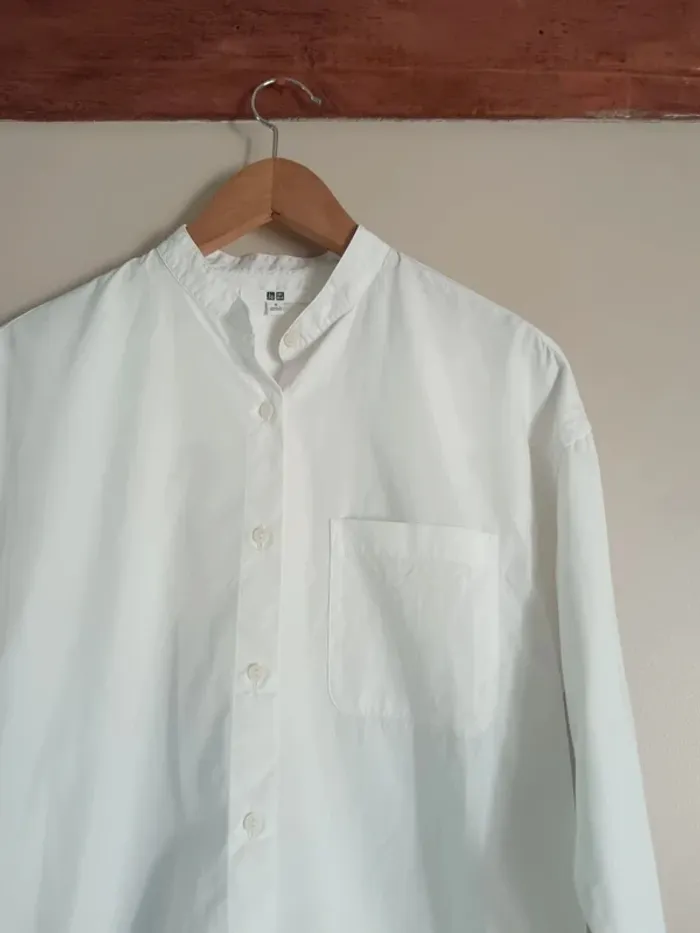 Chemise blanche col mao Uniqlo - photo numéro 4