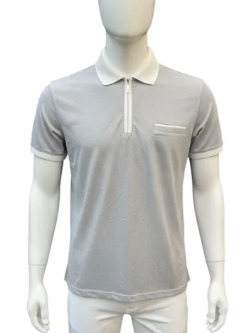 Polo Macidman gris et blanc homme Taille S Neuf