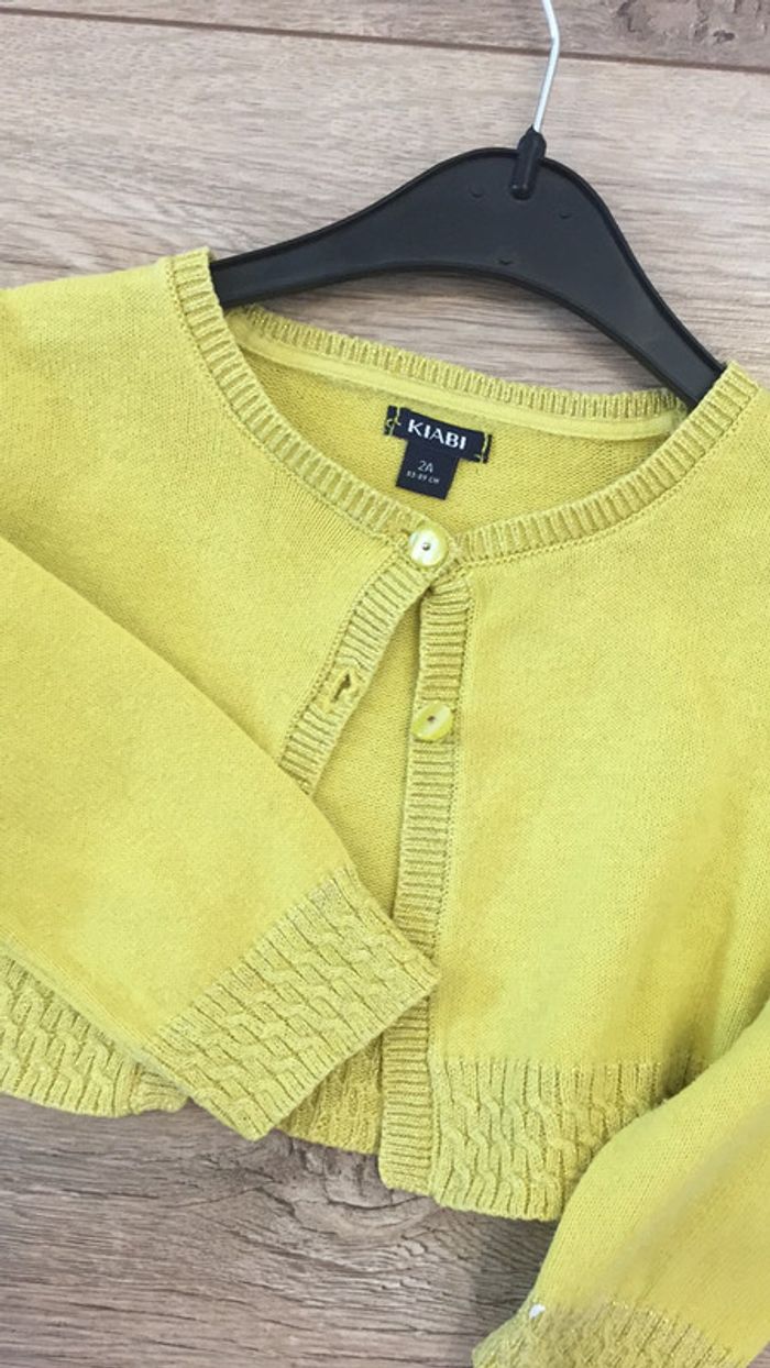 Gilet court vert anis 2 ans - kiabi coton - photo numéro 2