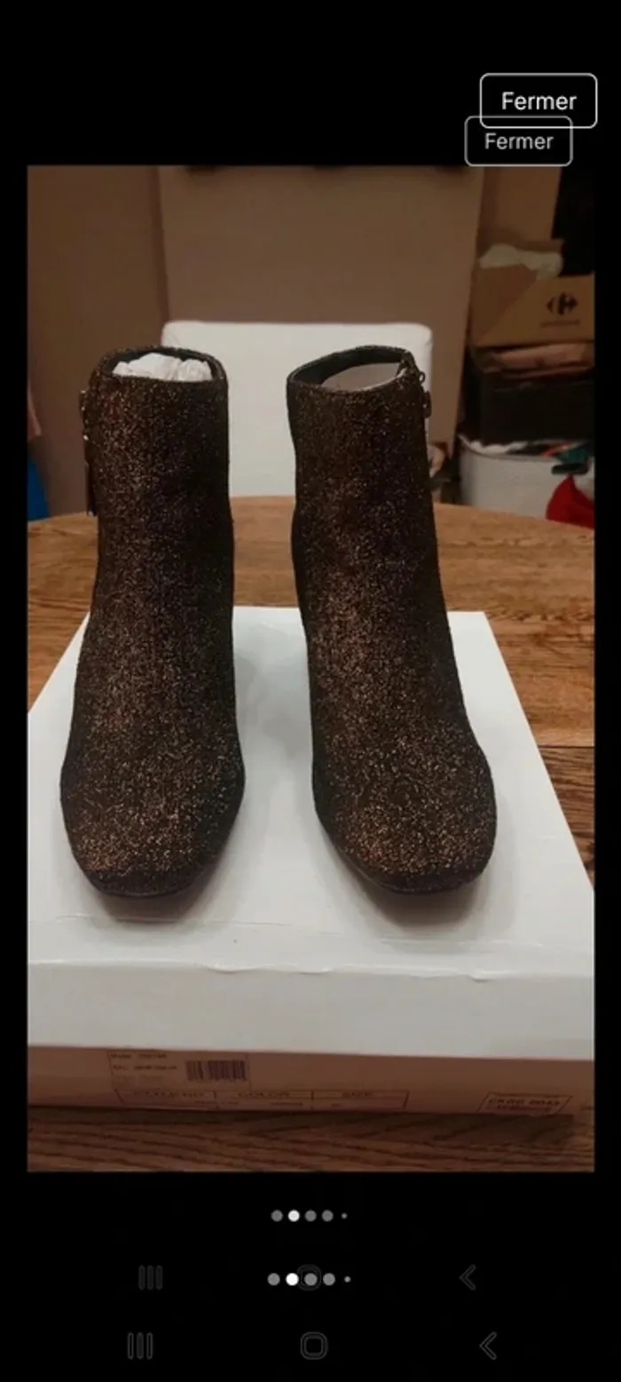 Jolie Bottine I Love Shoes t40 lurex doré neuve - photo numéro 2