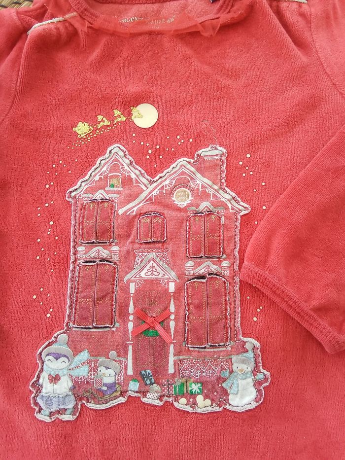 Pyjama 2 pièces velours rouge thème Noël Sergent Major taille 3 ans - photo numéro 3