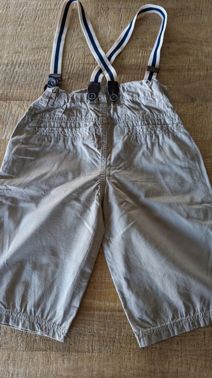 Lot de 2 shorts beige et bleu + bretelles amovibles - photo numéro 5