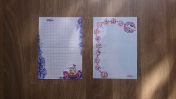 2 feuilles A5 papier a lettres Diddl