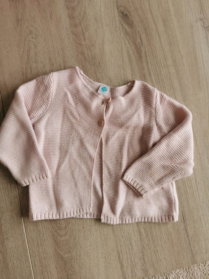 Gilet rose pale 18mois