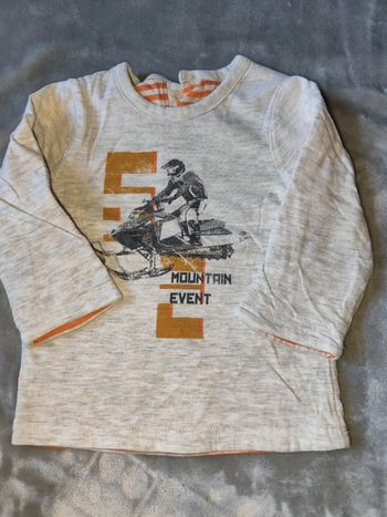 T shirt manches longues, pull fin doublé réversible orchestra 9 mois 