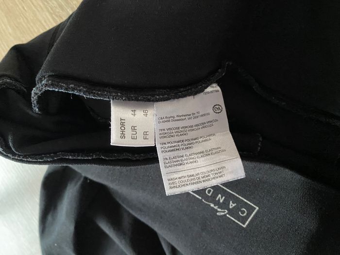 Pantalon short noir ceinture large élastique 44 C&A 98 cm long femme, candae, C&A, femme, noir, cein - photo numéro 4