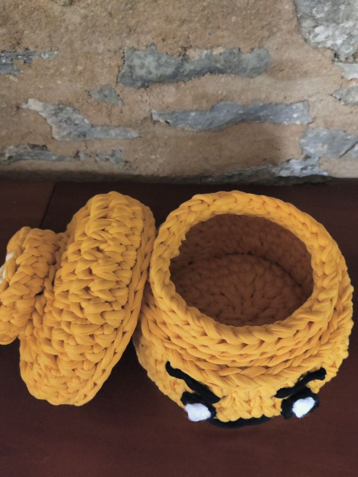 Panier au crochet en Trapilho style Lego - photo numéro 6