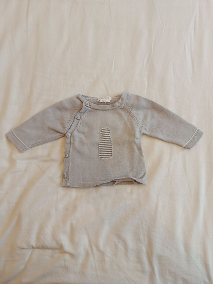 Pull gris 1 mois Obaïbi