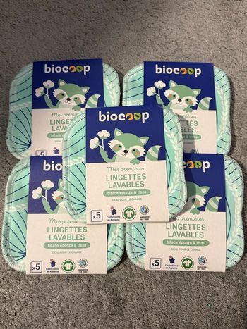 Lot de 25 lingettes lavables Biocoop