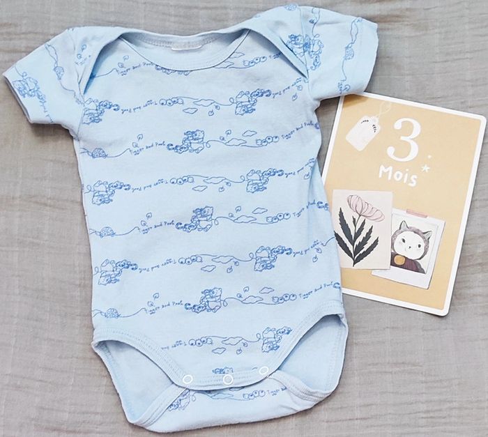 Lot bodies (x3) manches courtes bébé mixte 3 mois - photo numéro 2