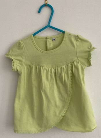 Tee-shirt croisé avec dentelle crochetée taille 12 mois