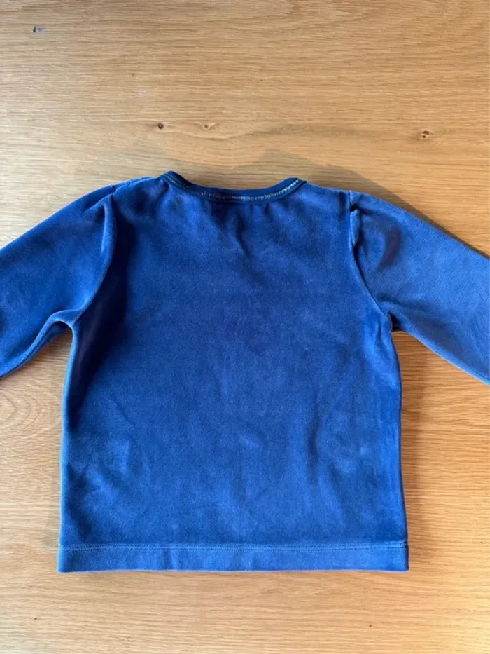 Pyjama 2 pièces en velours bleu marine et doré - Taille 3 Ans - photo numéro 9