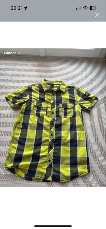 Chemise à carreaux vert & noir – Chapter Young – Taille 15 ans – Très bon état