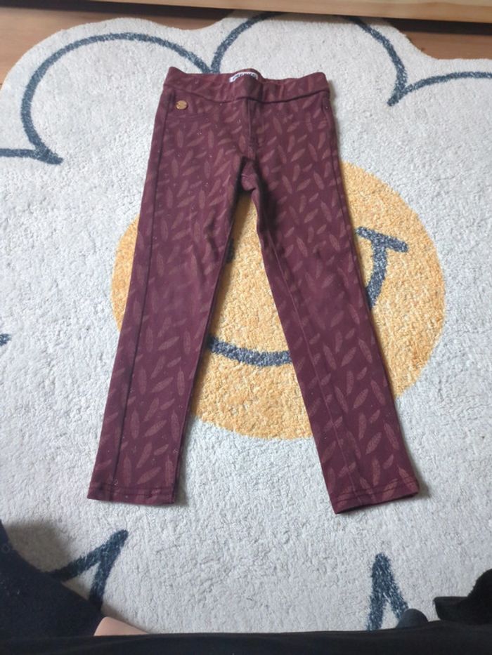 Jegging creeks bordeaux plume paillettes 5 ans