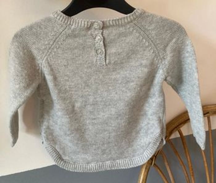 Pull fille gris en coton bout’chou - photo numéro 2