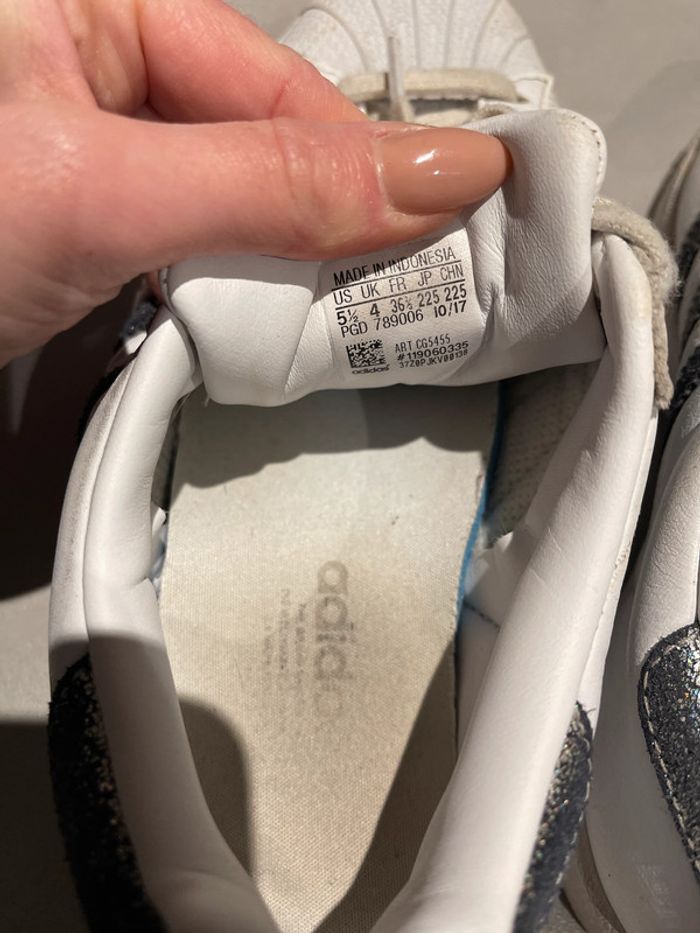 Baskets adidas superstar blanc gris 36 2/3 - photo numéro 4