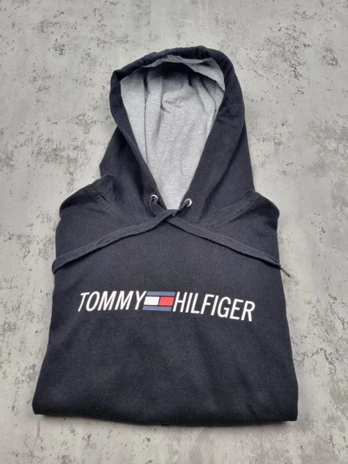 Sweat à capuche Tommy Hilfiger – Bicolore noir et gris – Taille S/36 Femmes - photo numéro 2