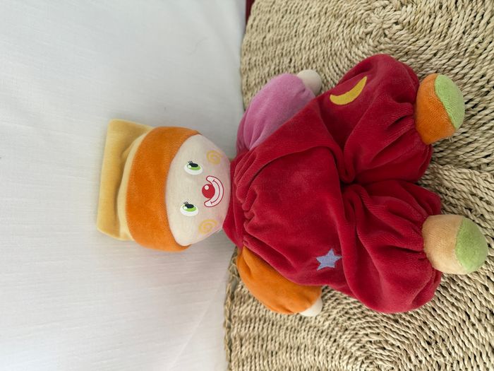 Doudou clown jaune orange rouge lune étoile COROLLE - photo numéro 3