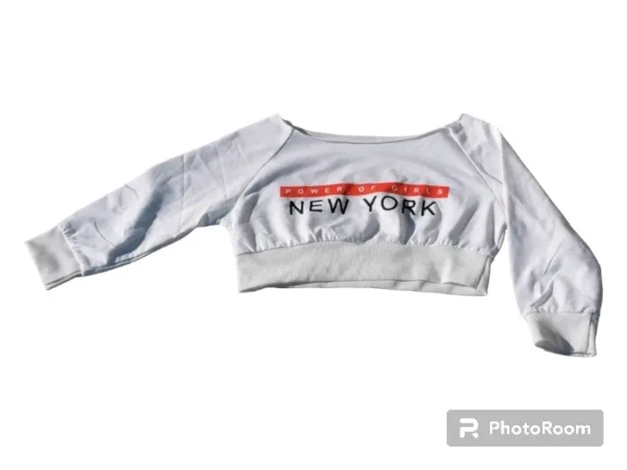 Tee-shirt crop top manches longues romwe new York taille S