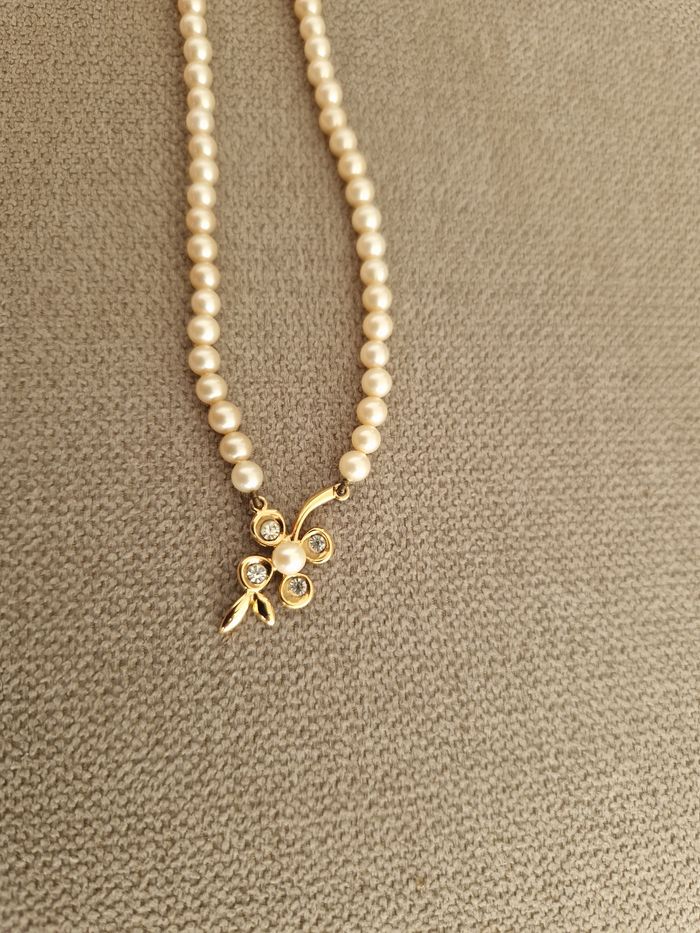 Collier perles vintage avec son motif - photo numéro 7