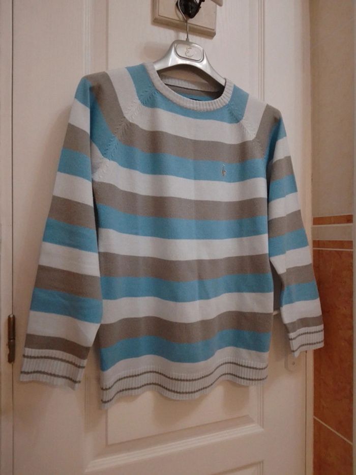 Pull à bandes bleues/grises T.14 ans - Le Coq Sportif - photo numéro 15