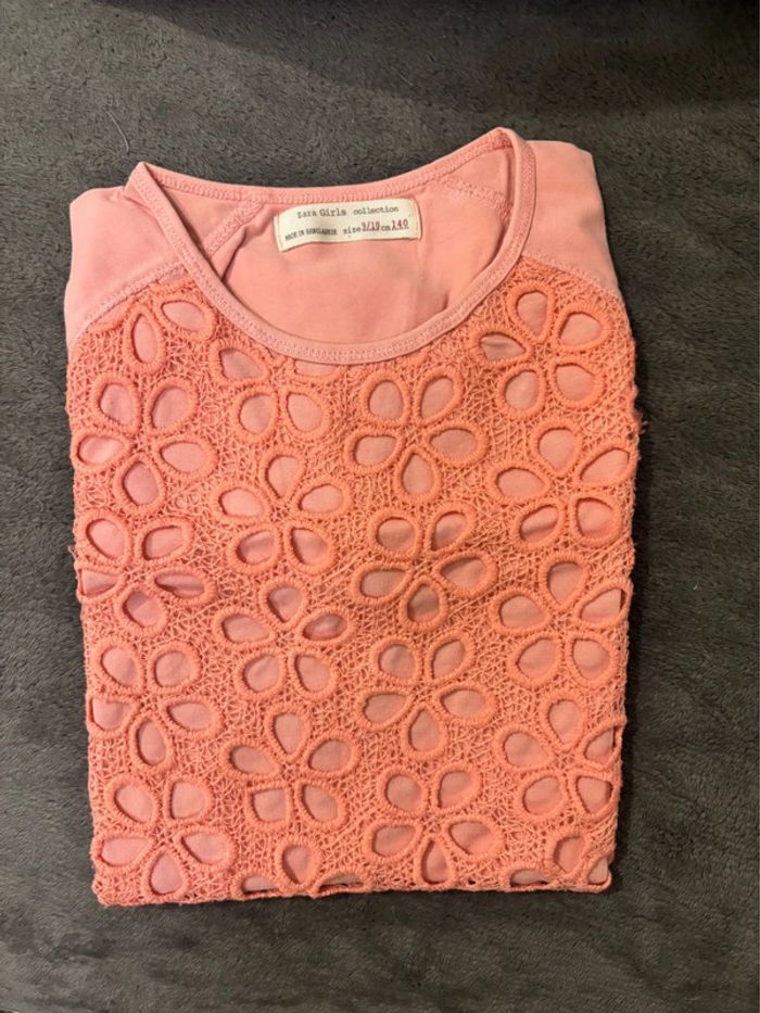 Tee-shirt fille Zara - 9/10 ans (140 cm) Très bon état 🌸 - photo numéro 2