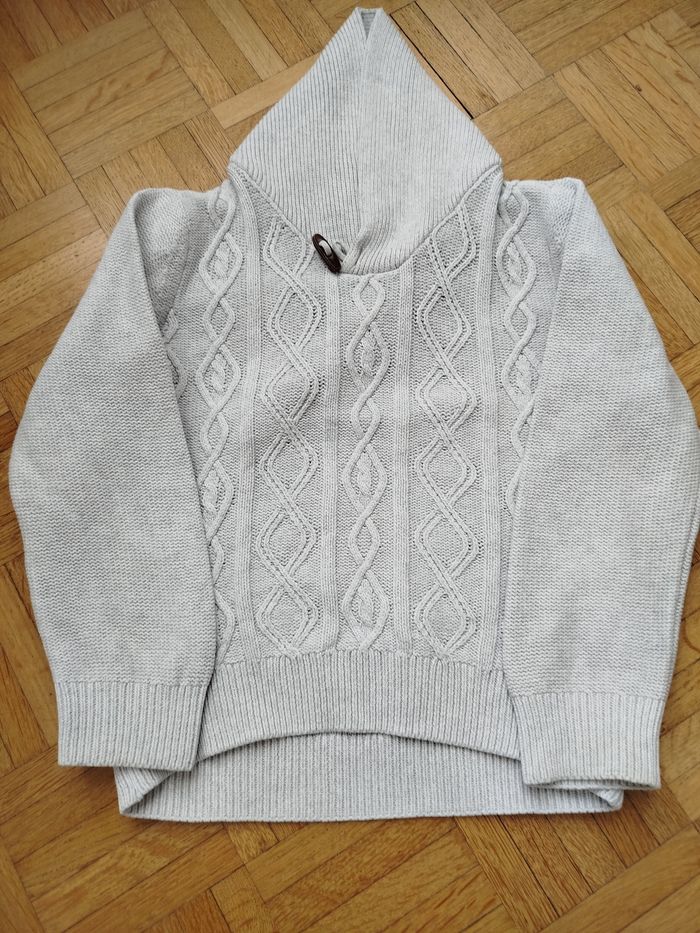 Pull élégant hiver garçon beige C &A 3-4 ans - photo numéro 3