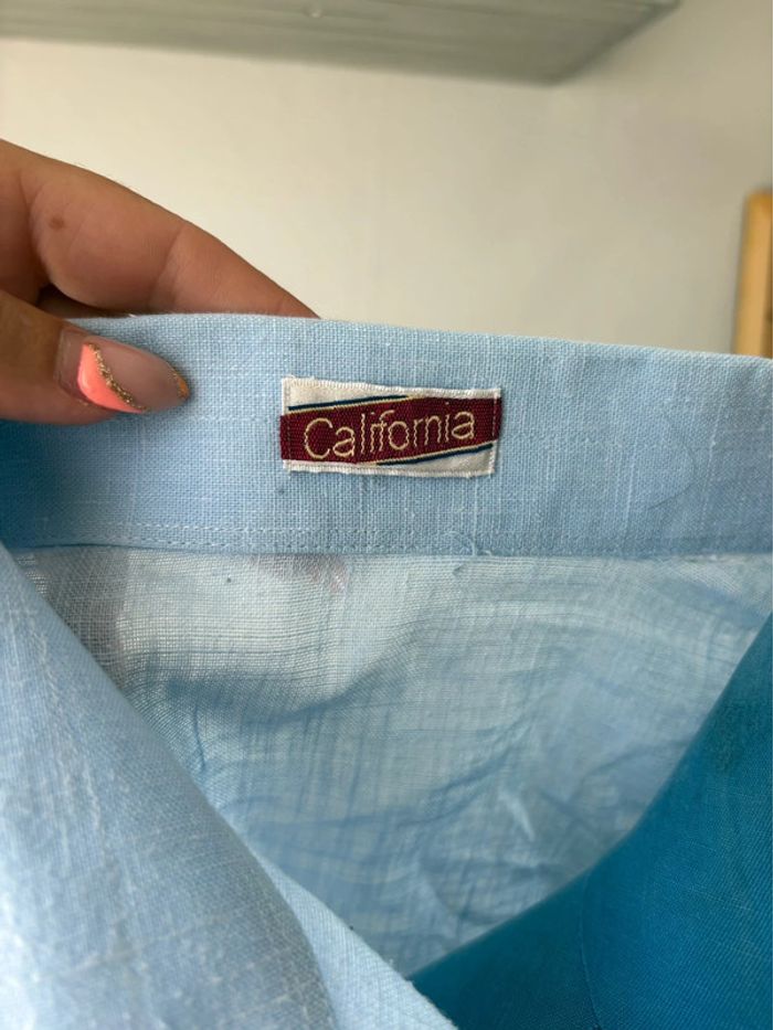 Chemisette en lin - bleu clair - California - taille XL/42 - en très bon état - photo numéro 3