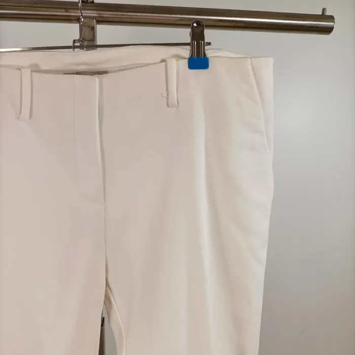 Pantalon blanc droit taille 42 Apostrophe chic classique élégant bas revers A1495 - photo numéro 2