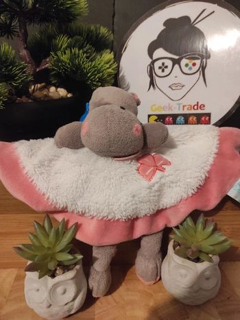 Doudou Knuffel Plush Peluche Hippopotame Rose Trèfle Baby Nat' #geektradedoudou