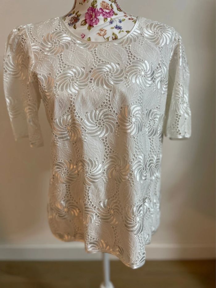 Haut style dentelle blanc