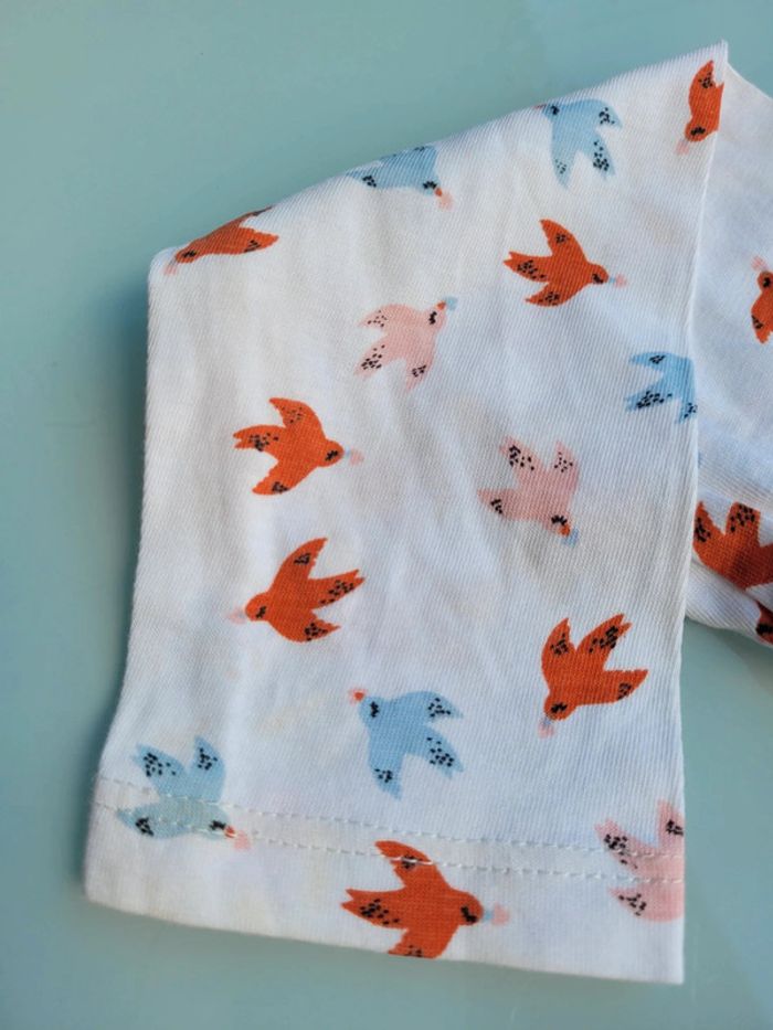 Très joli tee-shirt coton manches longues Cadet Rousselle 5 ans motifs colombes 🕊 - photo numéro 5