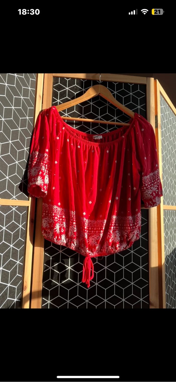 Blouse rouge Jennyfer - photo numéro 3