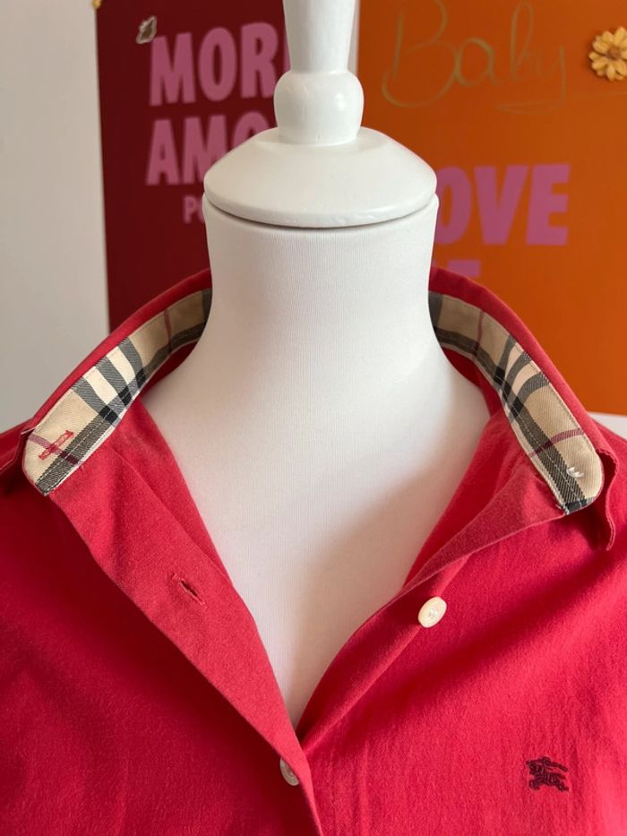 Chemise Burberry Femme Rouge Vintage T.42 Coupe Droite - photo numéro 2