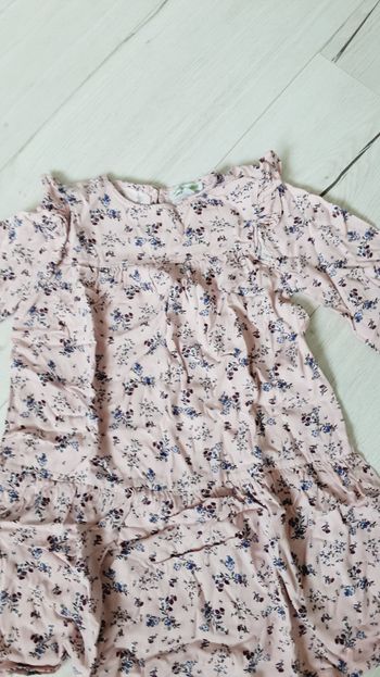 Vêtement fille robe manches longues rose motifs fleurs Vert Baudet 6 ans