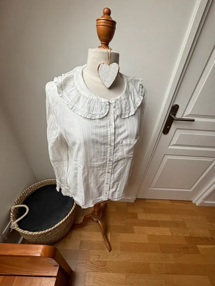 🌼 sublime Chemise blanche à col - Balzac Paris - L - photo numéro 2