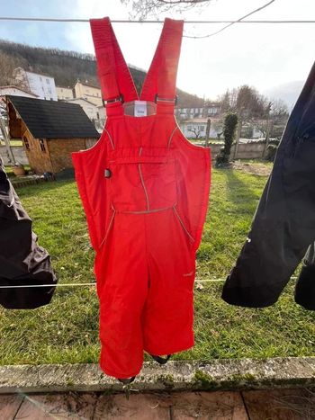 Pantalon de ski avec bretelles  orange 4 ans décathlon