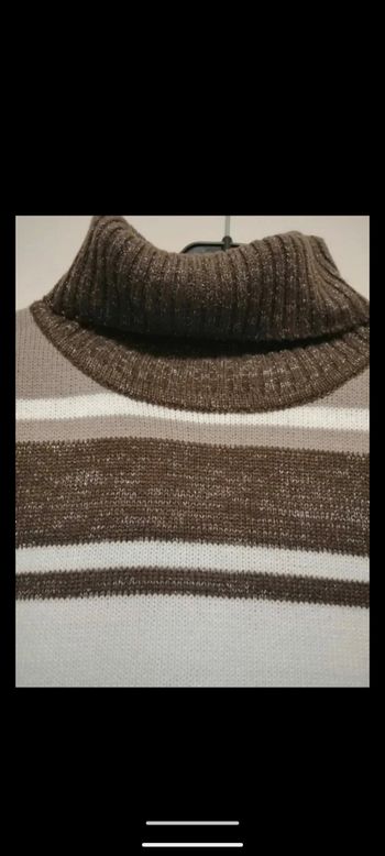 Pull col roulé vintage Women Only à rayures marron. Taille XL