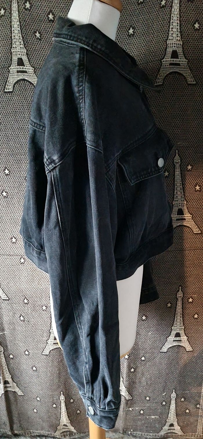 Veste en jean noir à boutons taille 2xl - photo numéro 2