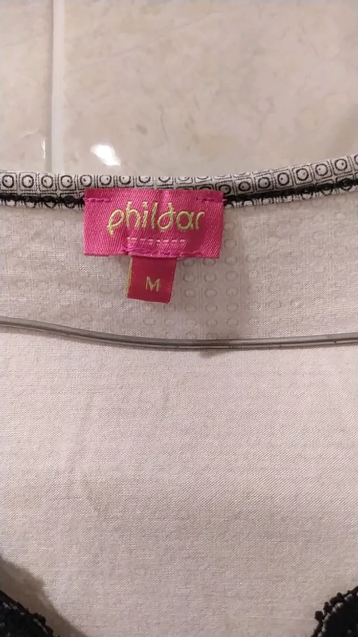 Tunique Phildar vintage M avec dentelle - photo numéro 4